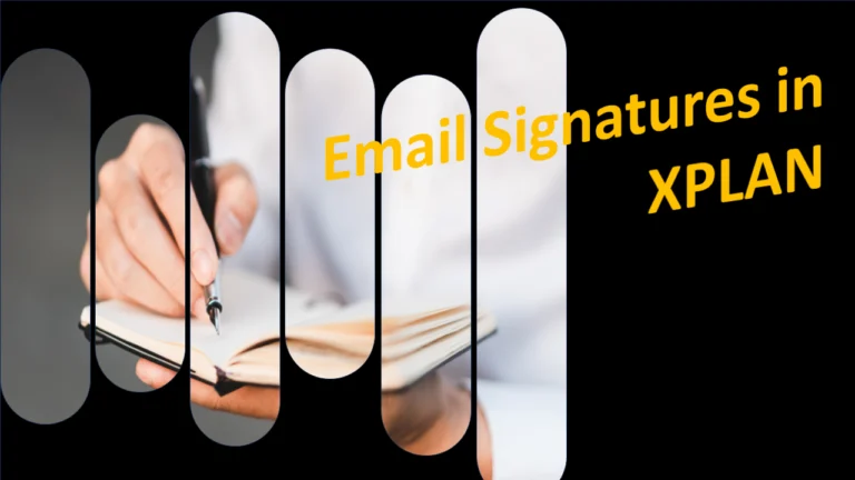 Email Signatures in XPLAN